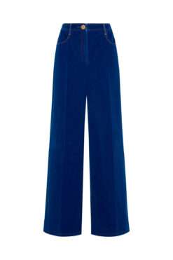 Maison Common Gewaschene Samtjeans mit weitem Bein