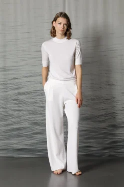 SMINFINITY – Milano Pleated Pants in Luna | Elegante Merino Hose