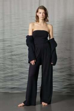 SMINFINITY – Fluffy Garter Jacket in Night | Cashmere-Seiden Strickjacke