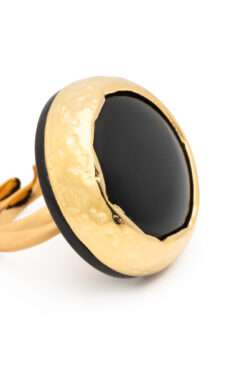 VANESSA BARONI – “Vintage Round Ring” in Schwarz