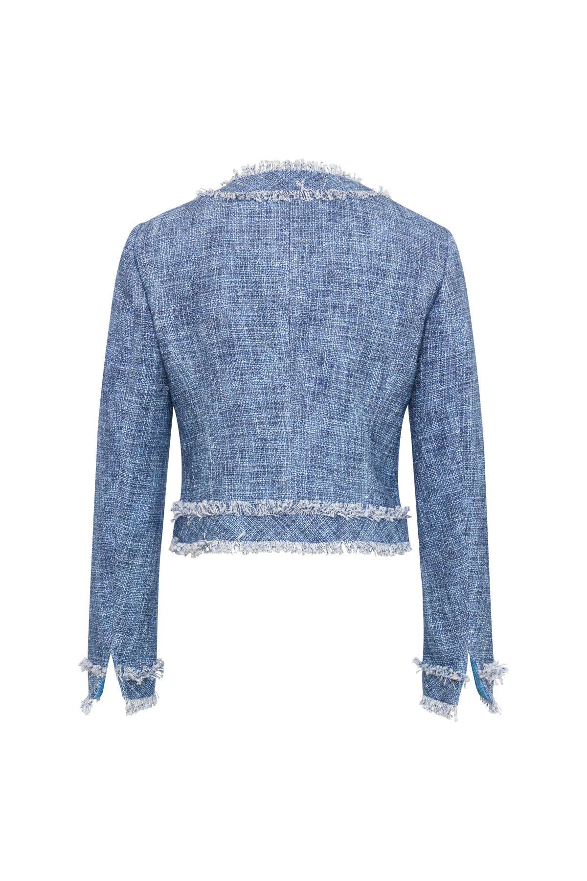 MAISON COMMON - Hellblaue Jeansjacke mit Fransen – Bild 2