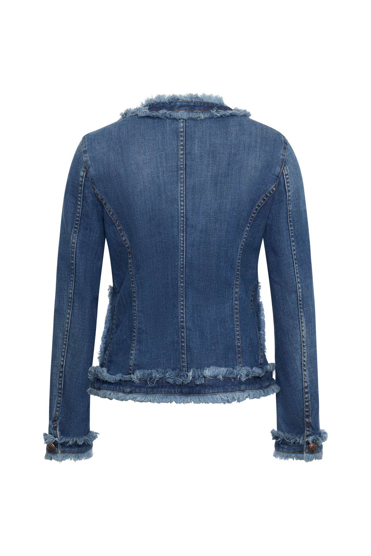 MAISON COMMON Denimjacke mit Fransen & Zierknöpfen – Bild 2