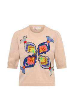 MAISON COMMON Feinstricktop mit Stickerei